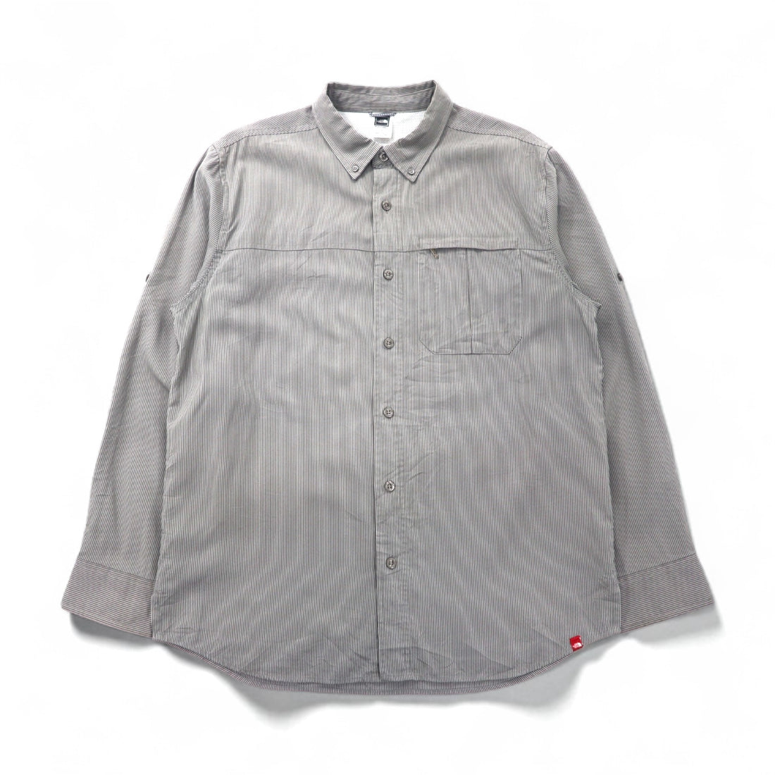 THE NORTH FACE Outdoor Mesh-Lined Polyester Shirt, Size L, Gray, Modal, Chest Pocket, AEVV