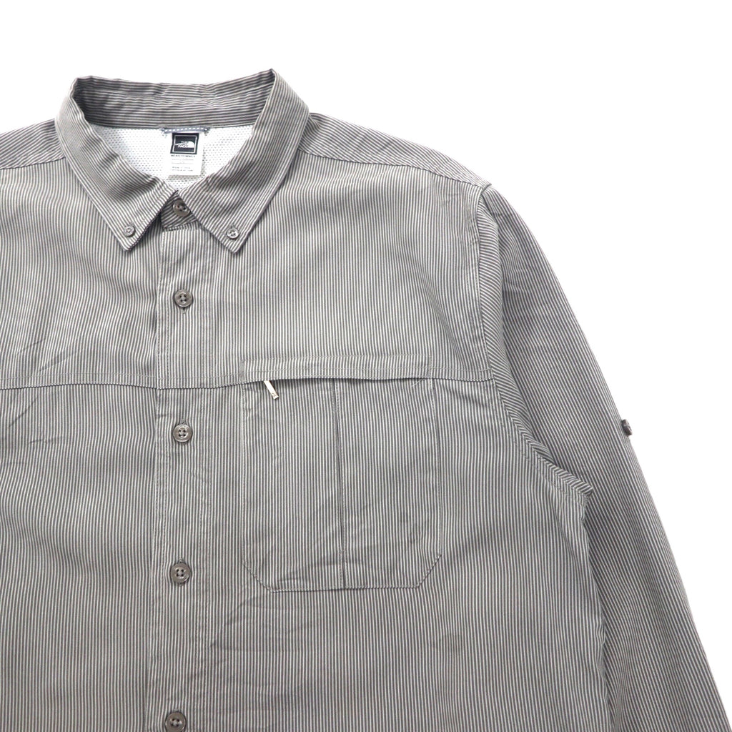 THE NORTH FACE Outdoor Mesh-Lined Polyester Shirt, Size L, Gray, Modal, Chest Pocket, AEVV