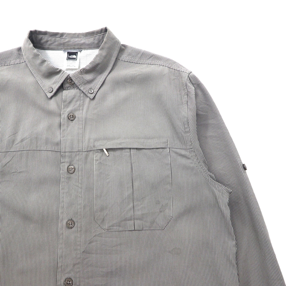 THE NORTH FACE Outdoor Mesh-Lined Polyester Shirt, Size L, Gray, Modal, Chest Pocket, AEVV