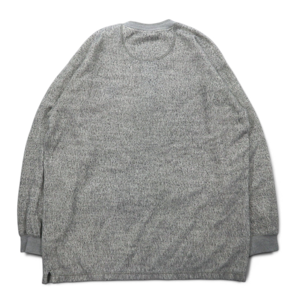 NFL ヘンリーネック ロングスリーブ Tシャツ ロンT L グレー コットン NY GIANTS