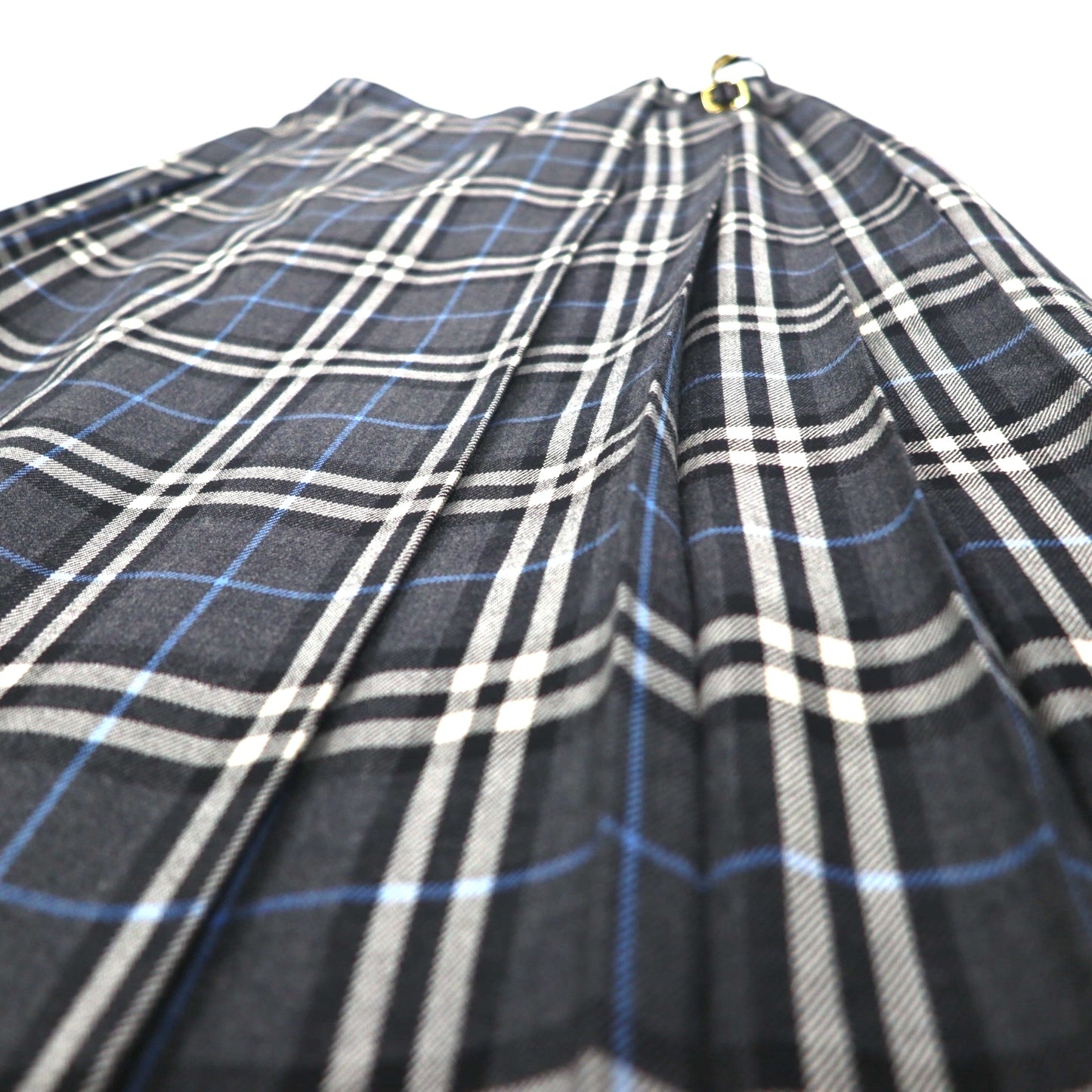 BURBERRYS ノバチェック ラップ プリーツ スカート L グレー ウール FXA14-068 日本製