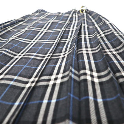 BURBERRYS ノバチェック ラップ プリーツ スカート L グレー ウール FXA14-068 日本製