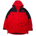 日本然リトテ-古着オンライン-THE NORTH FACE 90年代 マウンテンパーカー L レッド ブラック ポリエステル メッシュライナー ドローコード ダブルジップ-THE NORTH FACE 90's Mountain Hoodie L Red Black Polyester Mesh Liner Drawcord Double Zip