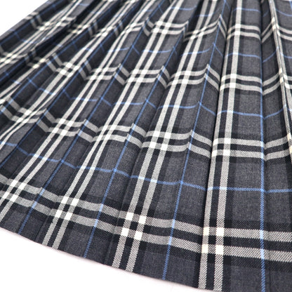 BURBERRYS ノバチェック ラップ プリーツ スカート L グレー ウール FXA14-068 日本製