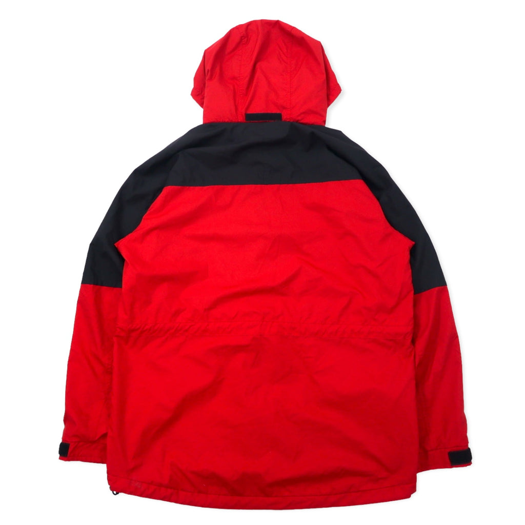 THE NORTH FACE 90s Mountain Parka L Red Black Polyester Mesh Liner Drawstring Double Zip
