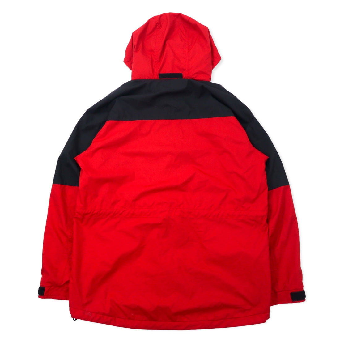 THE NORTH FACE 90s Mountain Parka L Red Black Polyester Mesh Liner Drawstring Double Zip