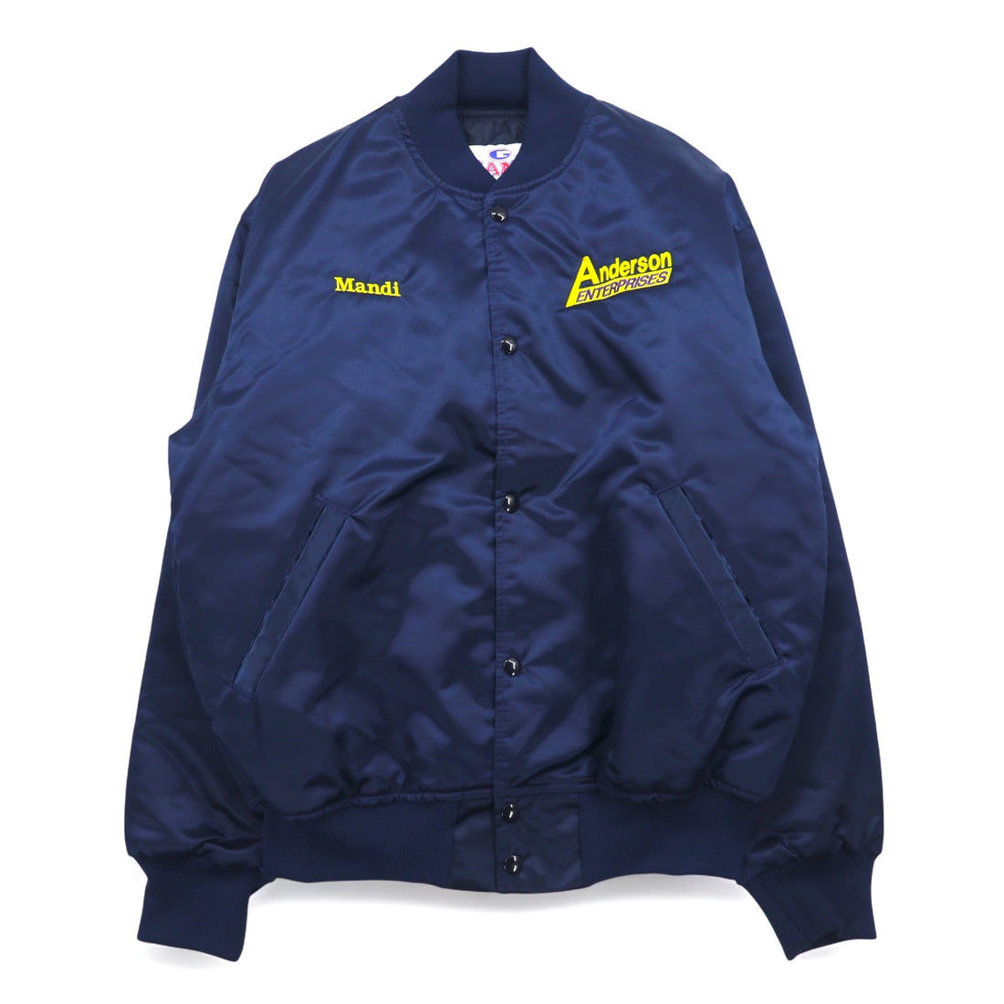 Vintage 90s Made in USA Varsity Jacket GAME Sportswear Varsity Jacket M Navy Quilted Liner US Company Embroidery