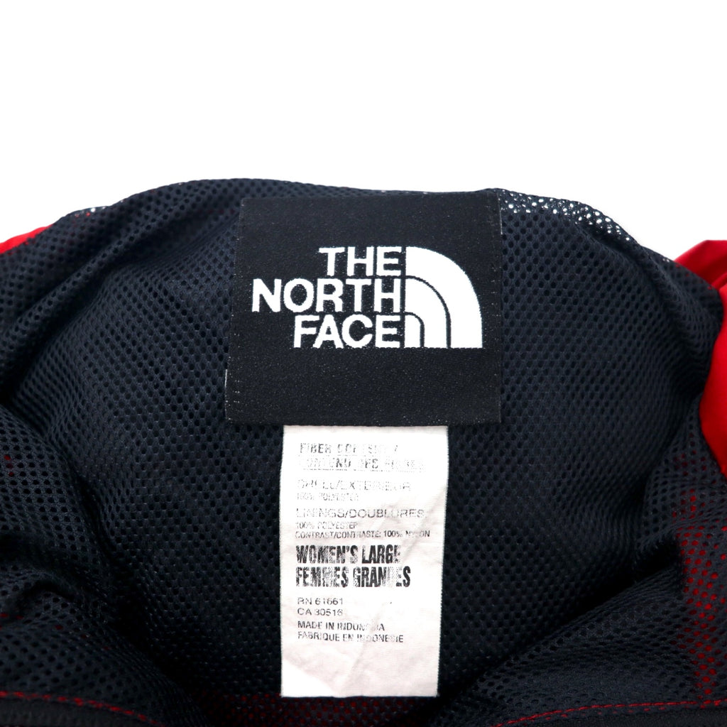 THE NORTH FACE 90s Mountain Parka L Red Black Polyester Mesh Liner Drawstring Double Zip