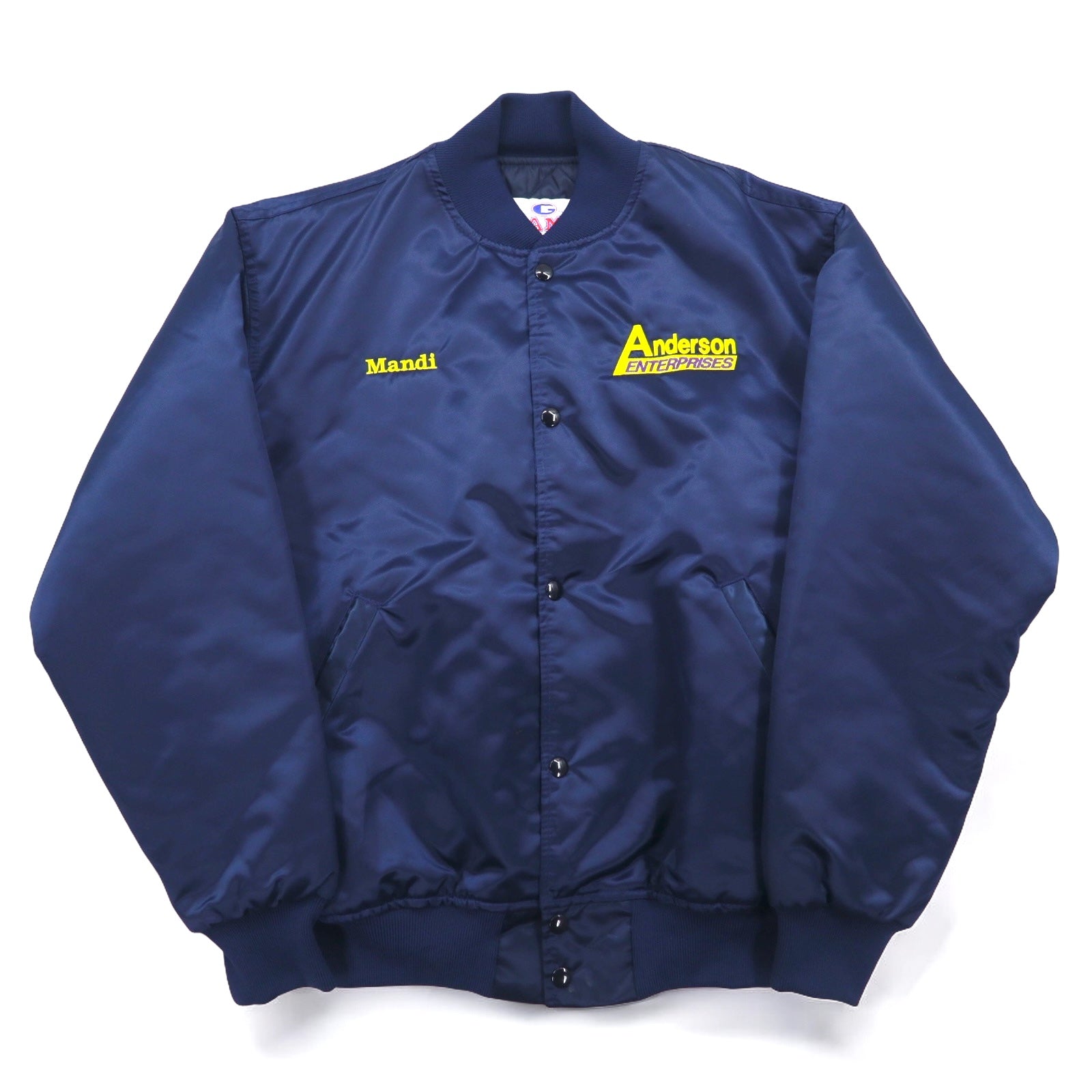 Vintage 90s Made in USA Varsity Jacket GAME Sportswear Varsity Jacket M Navy Quilted Liner US Company Embroidery