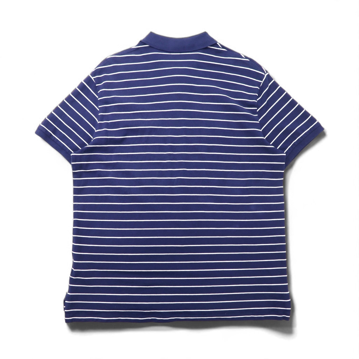 POLO RALPH LAUREN Custom Slim Fit Stretch Mesh Polo Shirt, Size XL, Navy, Striped Cotton, Pique, Small Pony Embroidery