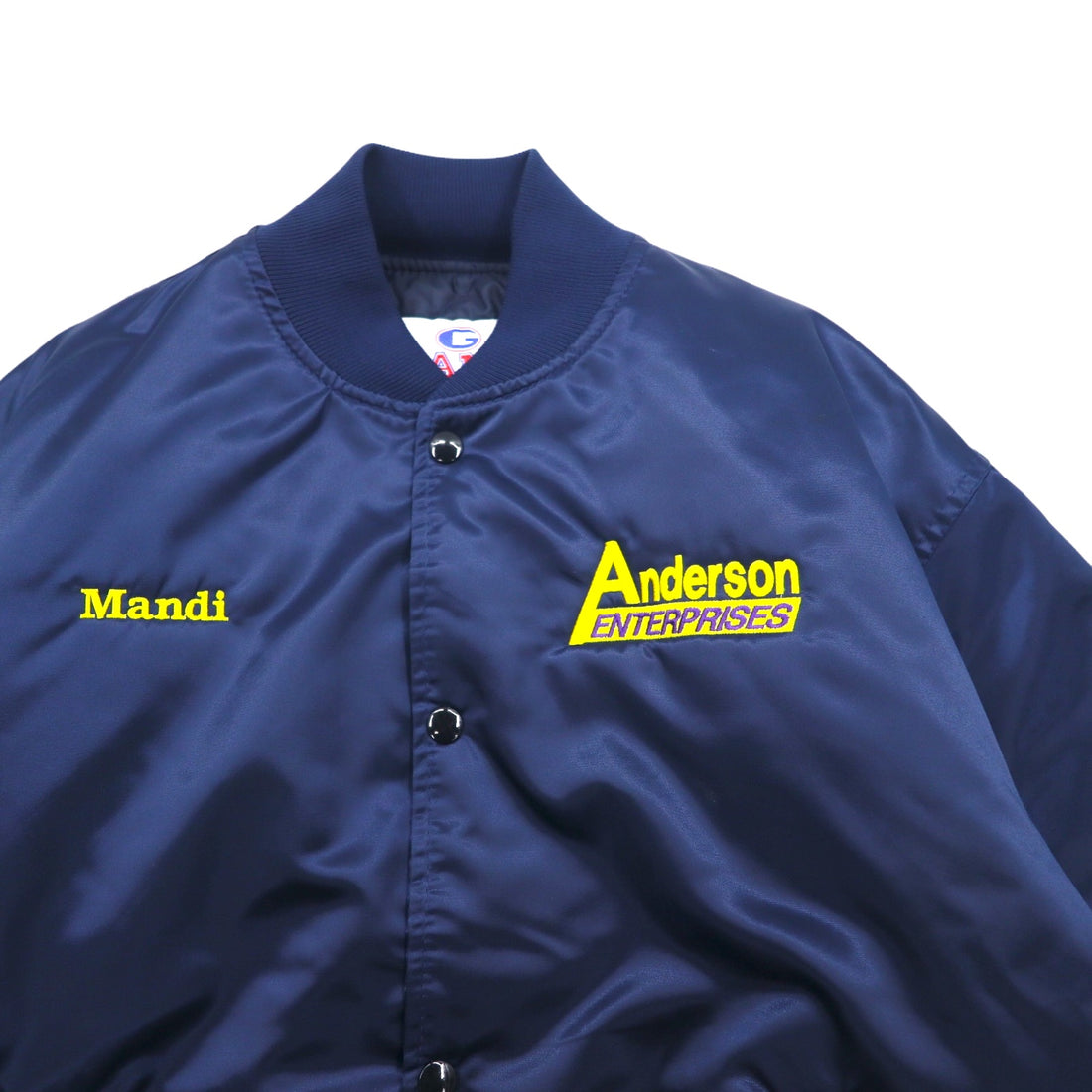 Vintage 90s Made in USA Varsity Jacket GAME Sportswear Varsity Jacket M Navy Quilted Liner US Company Embroidery