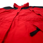 THE NORTH FACE 90s Mountain Parka L Red Black Polyester Mesh Liner Drawstring Double Zip