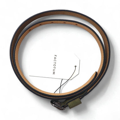 FACTOTUM スエードレザー ナローベルト 44 カーキ 牛革 01120938 日本製 未使用品