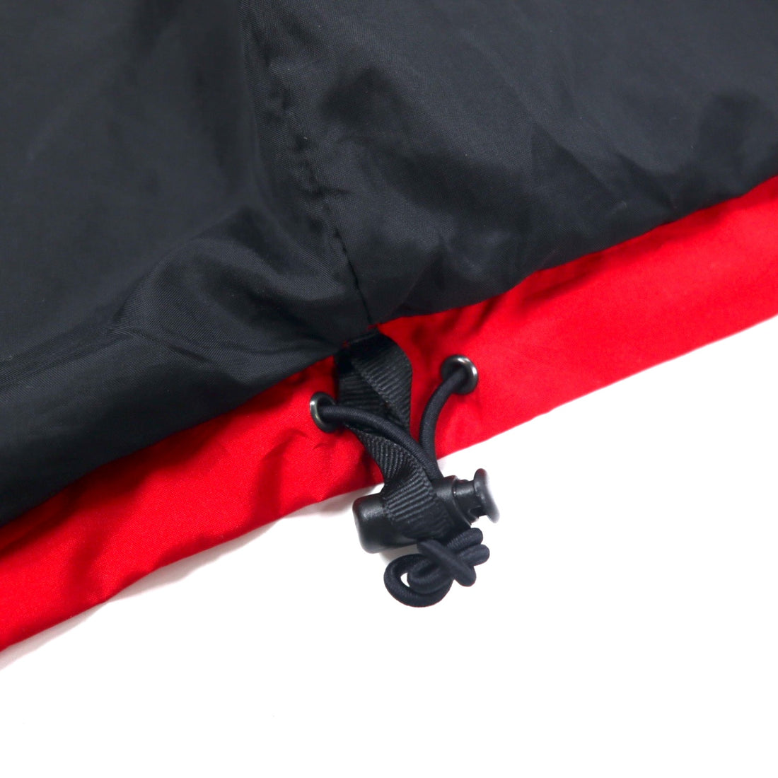 THE NORTH FACE 90s Mountain Parka L Red Black Polyester Mesh Liner Drawstring Double Zip