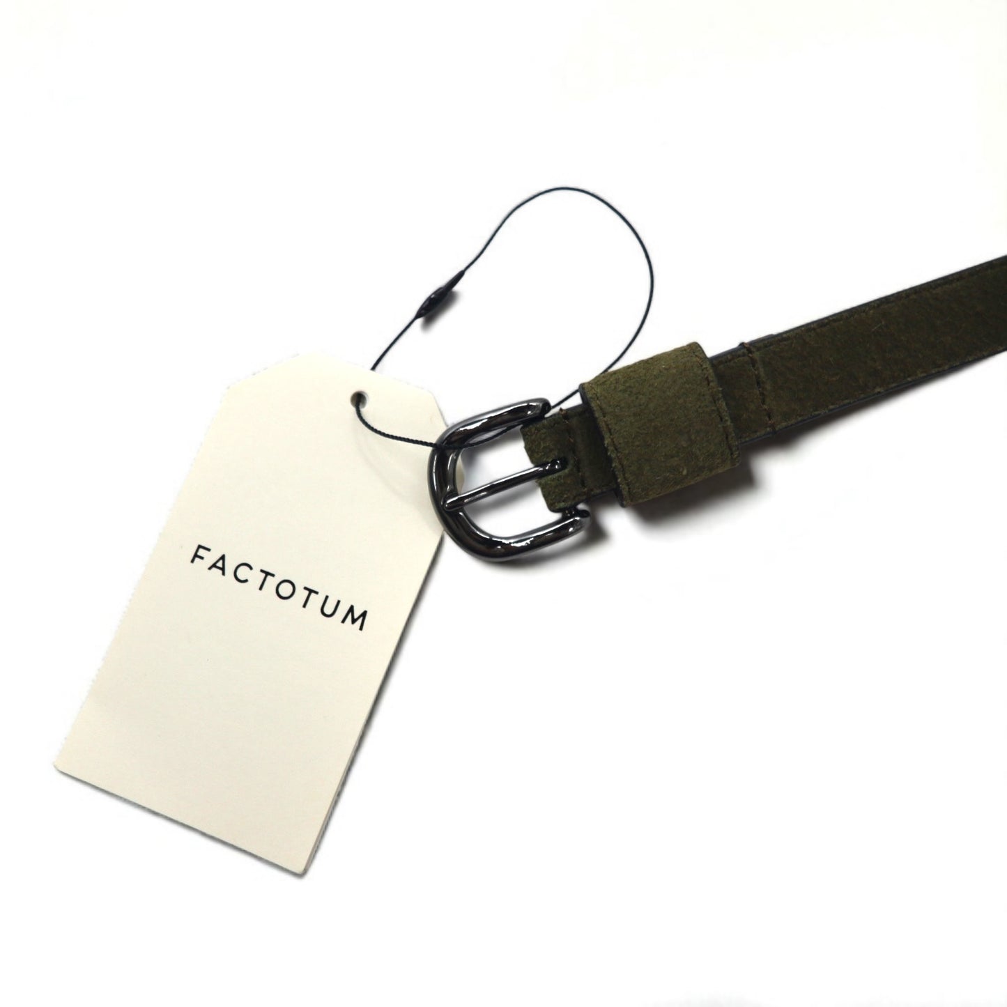 FACTOTUM スエードレザー ナローベルト 44 カーキ 牛革 01120938 日本製 未使用品
