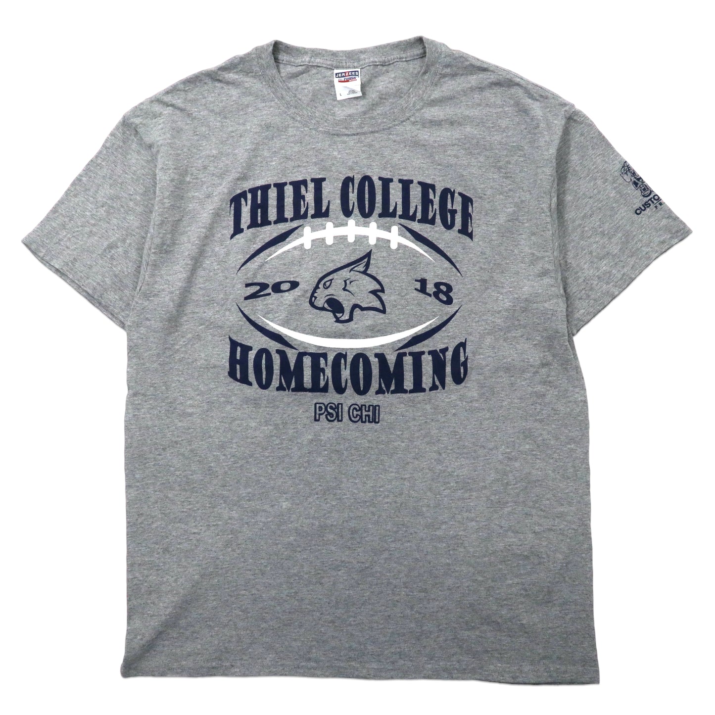 JERZEES カレッジプリントTシャツ L グレー コットン THIEL COLLEGE