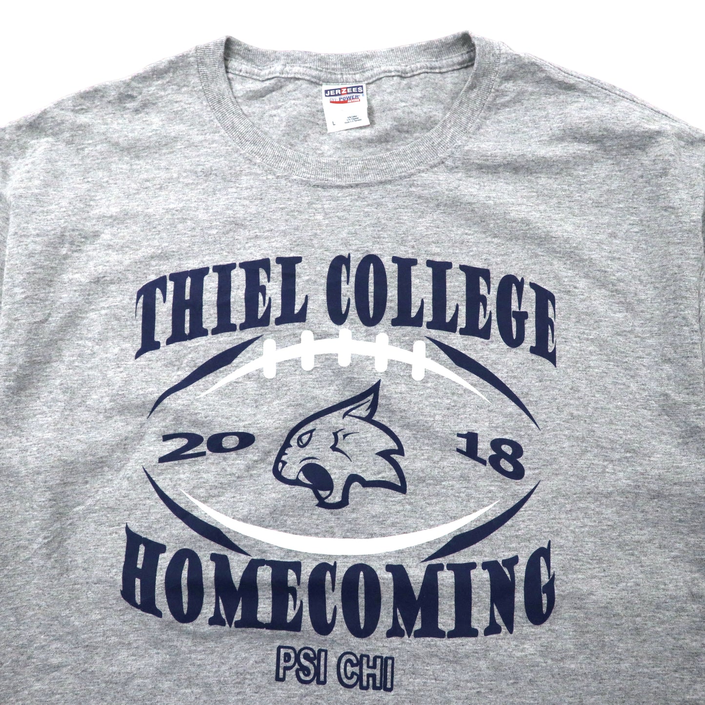 JERZEES カレッジプリントTシャツ L グレー コットン THIEL COLLEGE