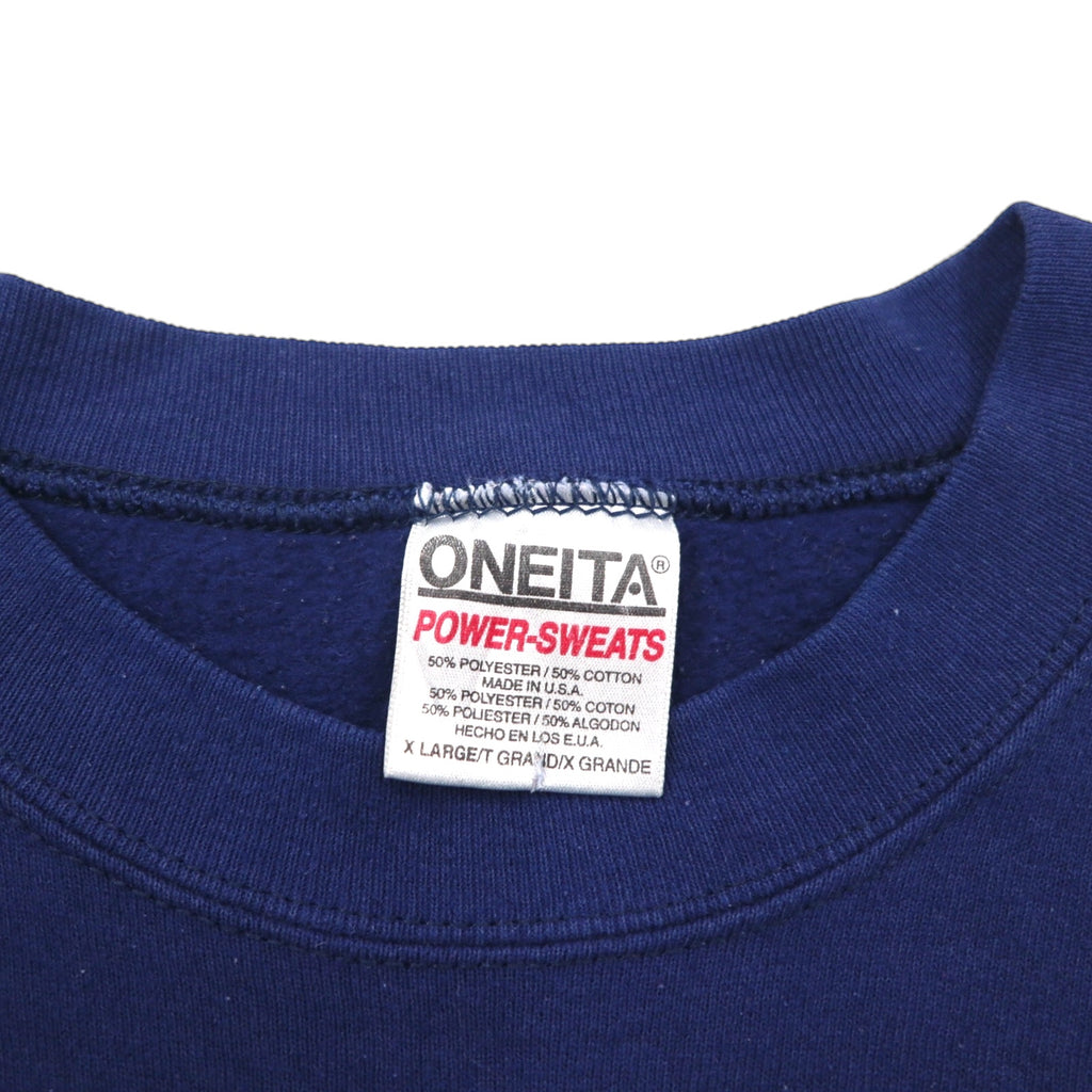 ONEITA 90s USA Vintage Sweatshirt, XL, Navy, POWER-SWEATS PALMETTO BATTALION, Made in the USA