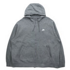 NIKE Club Fleece Full Zip Hoodie XXL Grey Swoosh CLUB FLEECE BV2645-063