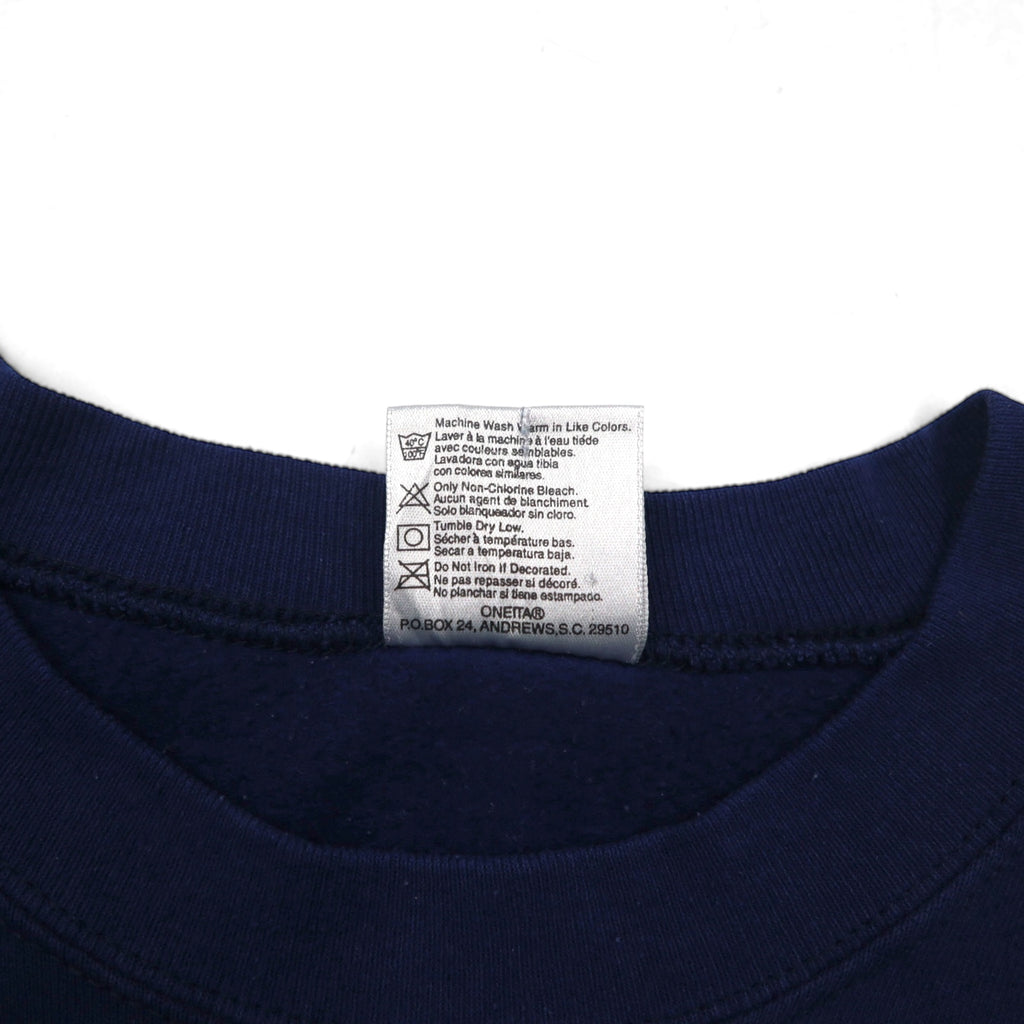 ONEITA 90s USA Vintage Sweatshirt, XL, Navy, POWER-SWEATS PALMETTO BATTALION, Made in the USA