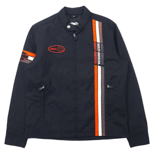 日本然リトテ-古着オンライン-HARLEY DAVIDSON シングル ライダースジャケット レーシングジャケット S ブラック ナイロン-HARLEY DAVIDSON Single Riders Jacket Racing Jacket S Black Nylon