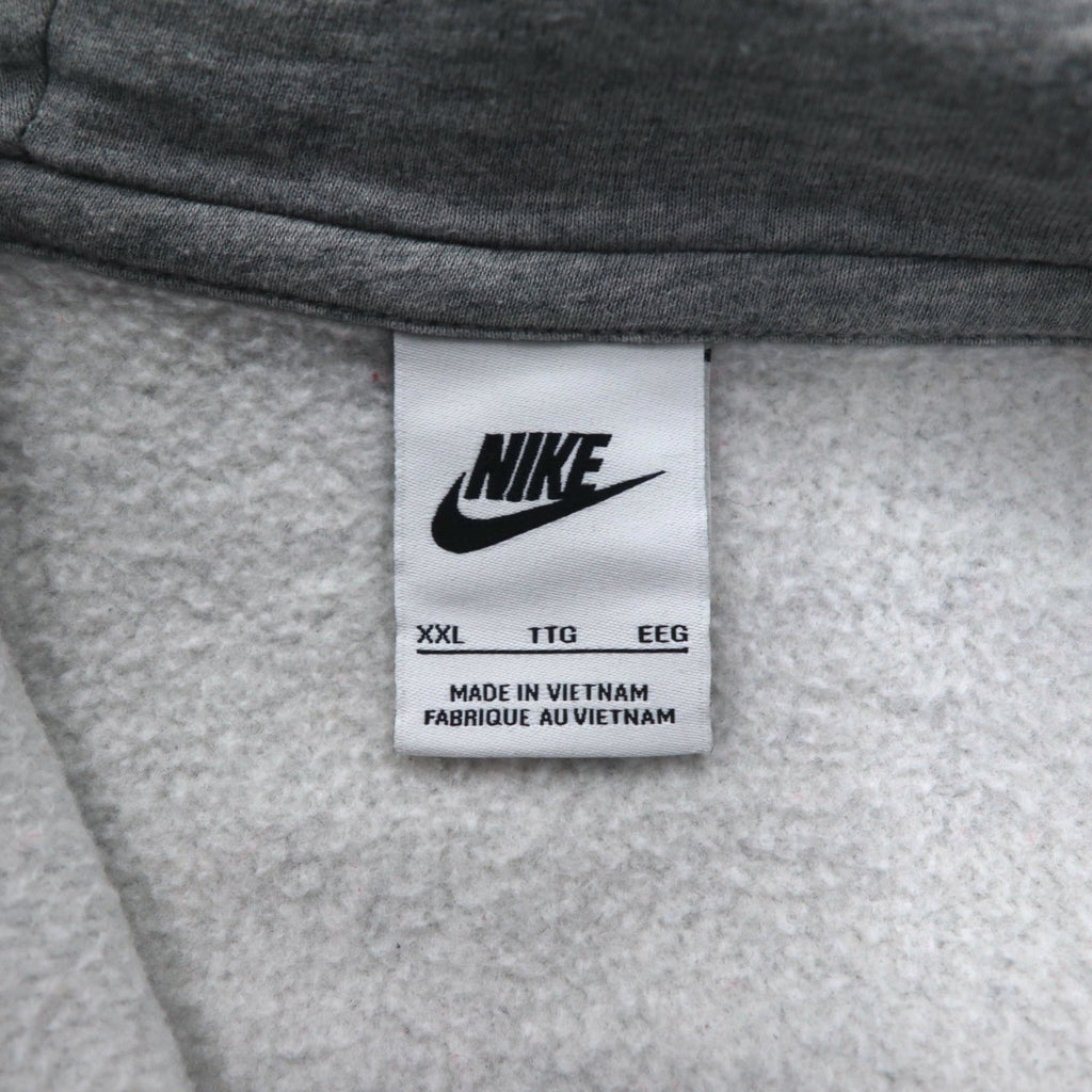 NIKE Club Fleece Full Zip Hoodie XXL Grey Swoosh CLUB FLEECE BV2645-063