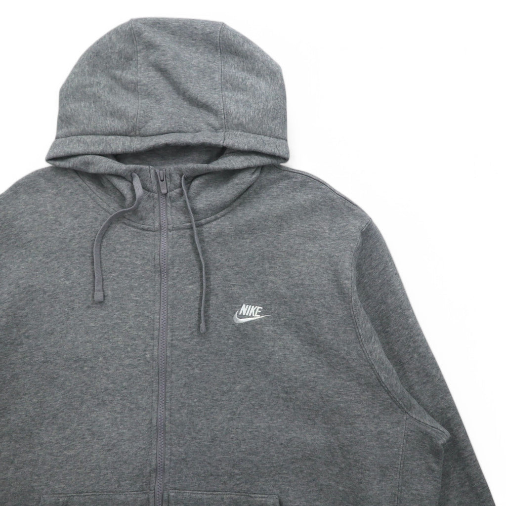 NIKE Club Fleece Full Zip Hoodie XXL Grey Swoosh CLUB FLEECE BV2645-063