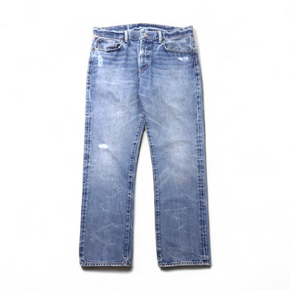 DENIM & SUPPLY RALPH LAUREN ダメージ加工 ストレート デニムパンツ L インディゴ ブルー