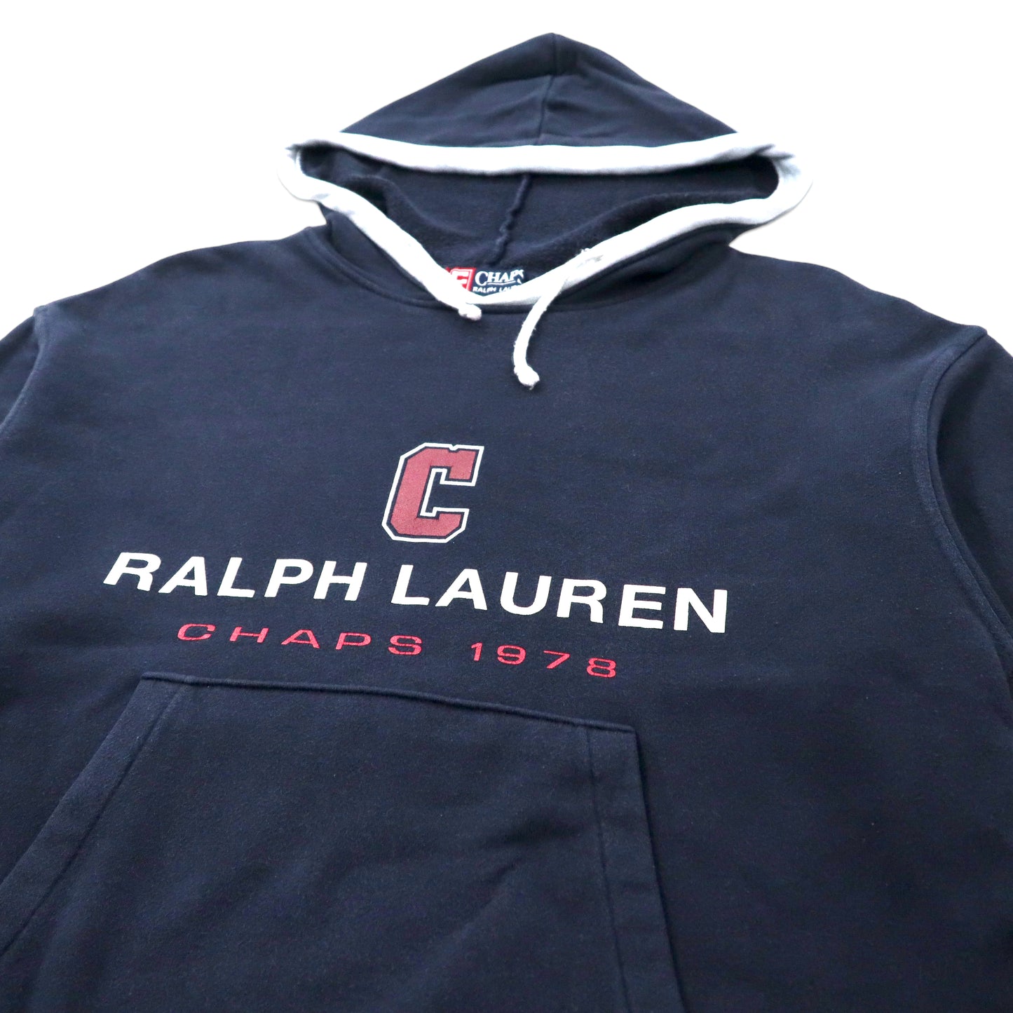 CHAPS RALPH LAUREN 90年代 ロゴプリントパーカー M ネイビー コットン 日本製