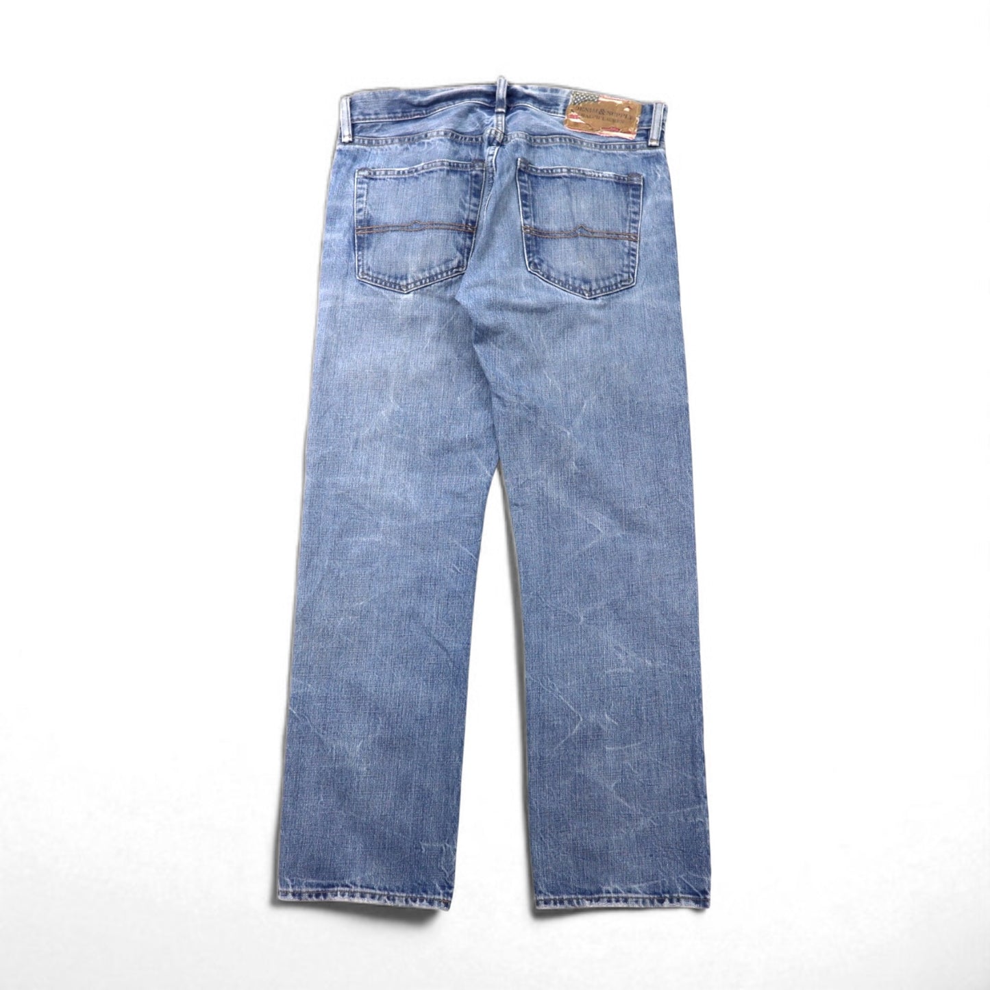 DENIM & SUPPLY RALPH LAUREN ダメージ加工 ストレート デニムパンツ L インディゴ ブルー
