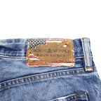 DENIM &amp; SUPPLY RALPH LAUREN Distressed Straight Denim Pants, Size L, Indigo and Blue