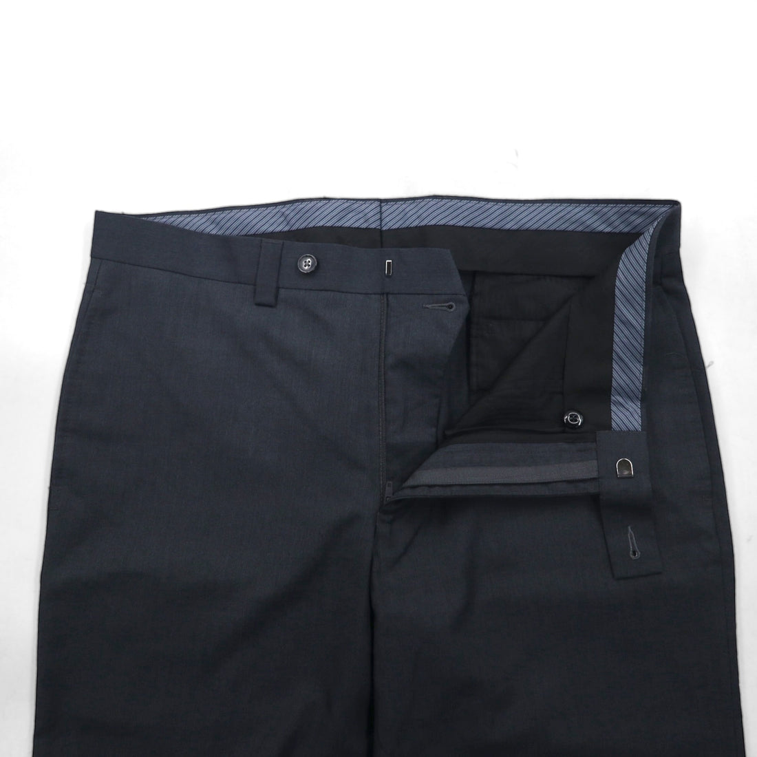 Calvin Klein スラックス パンツ L グレー ポリエステル ウォッシャブル