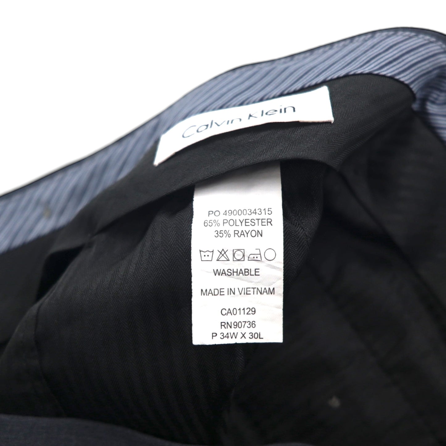 Calvin Klein Slacks, Size L, Gray, Polyester, Washable