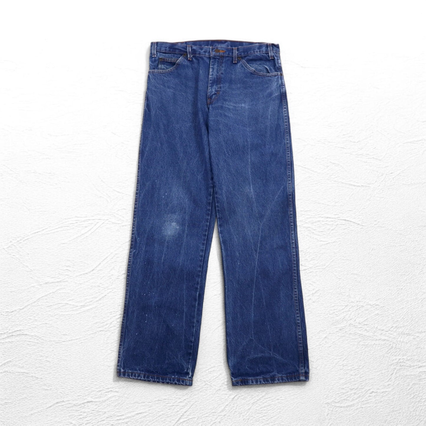 Dickies デニムパンツ インダストリアルジーンズ L インディゴ ブルー RELAXED FIT ジッパーフライ C993RNB メキシコ製