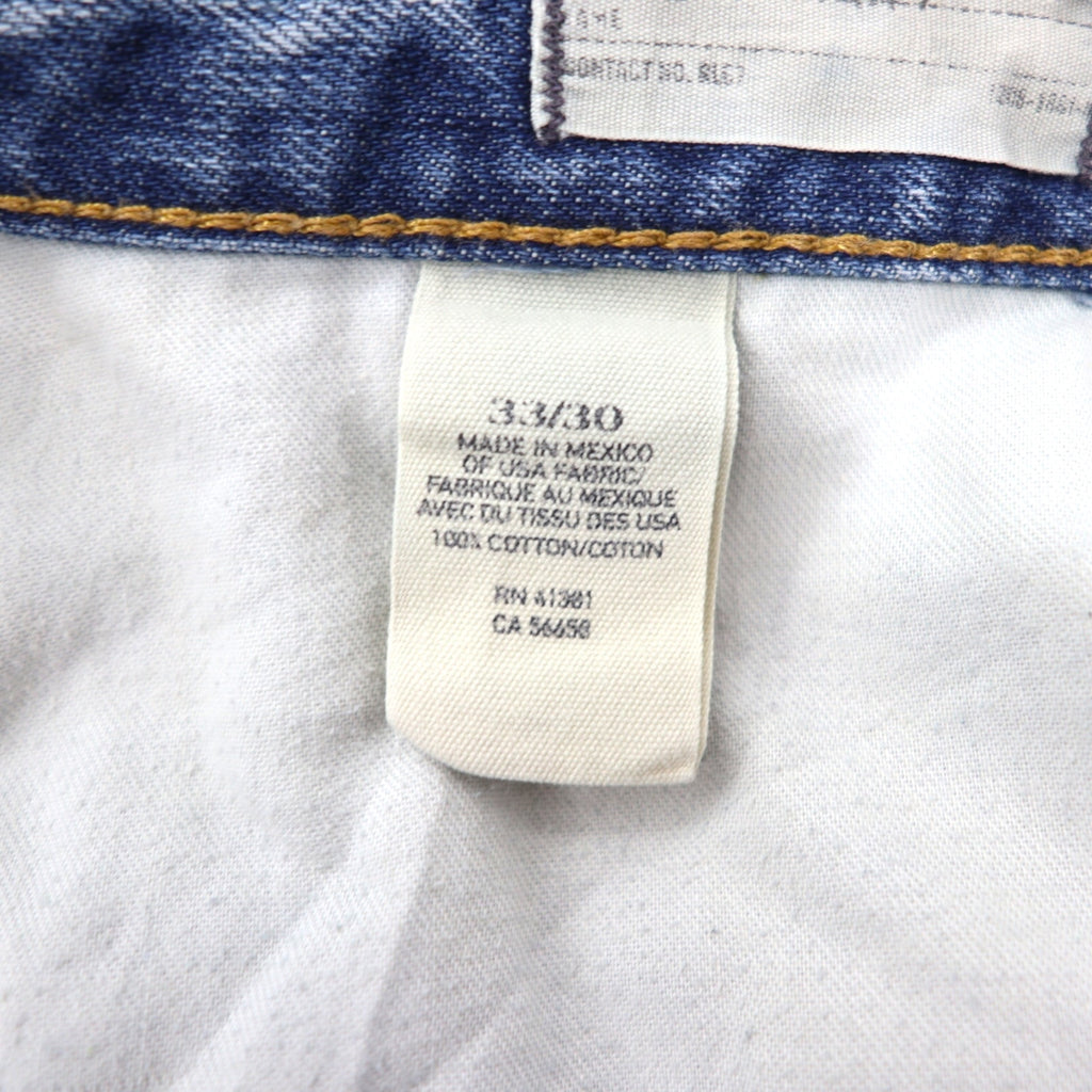 DENIM &amp; SUPPLY RALPH LAUREN Distressed Straight Denim Pants, Size L, Indigo and Blue