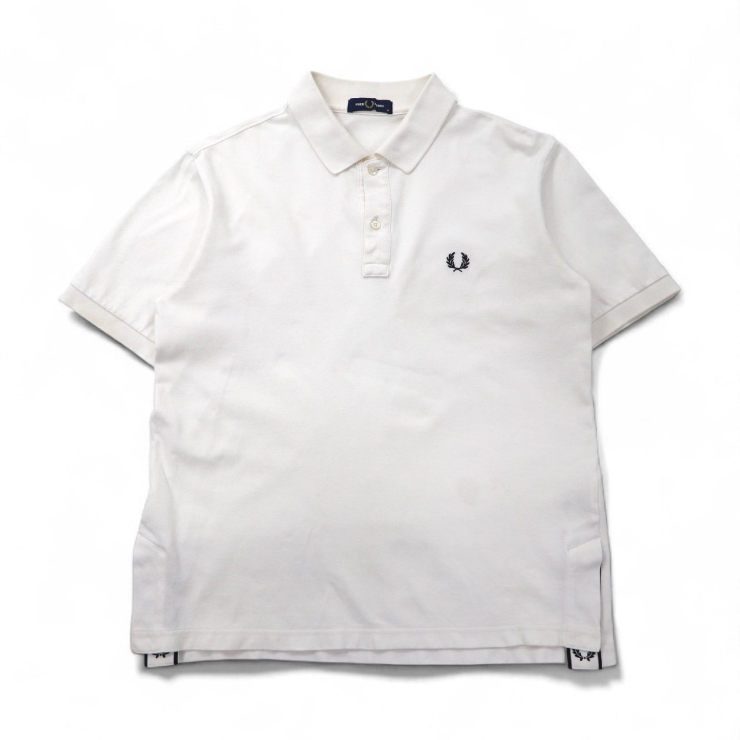 FREDPERRY サイド テープド ピケ ポロシャツ Side Taped Pique M ホワイト コットン 鹿の子 F1860 日本製