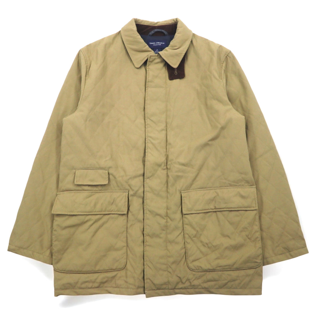 DANIEL CREMIEUX COLLECTION Quilted Jacket L Beige Nylon Padded Chin Strap