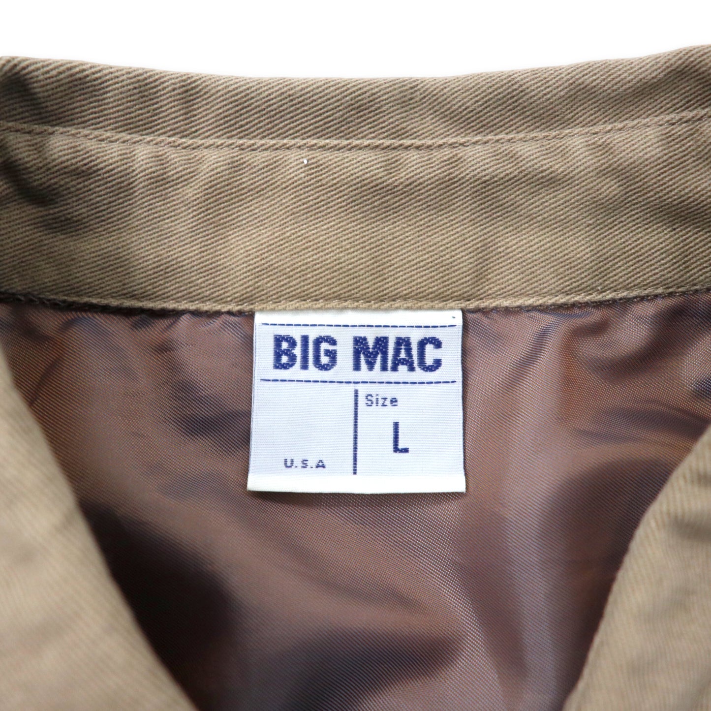 BIG MAC オーバーサイズ ツイルCPOシャツジャケット ワークシャツ L ベージュ コットン FREAKS STORE別注 193-1040