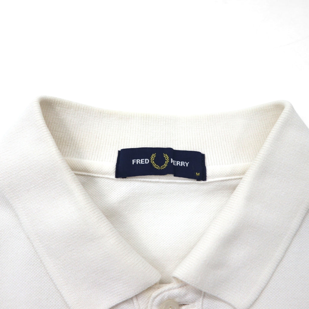 FREDPERRY Side Taped Pique Polo Shirt, Size M, White, Cotton, Pique, F1860, Made in Japan