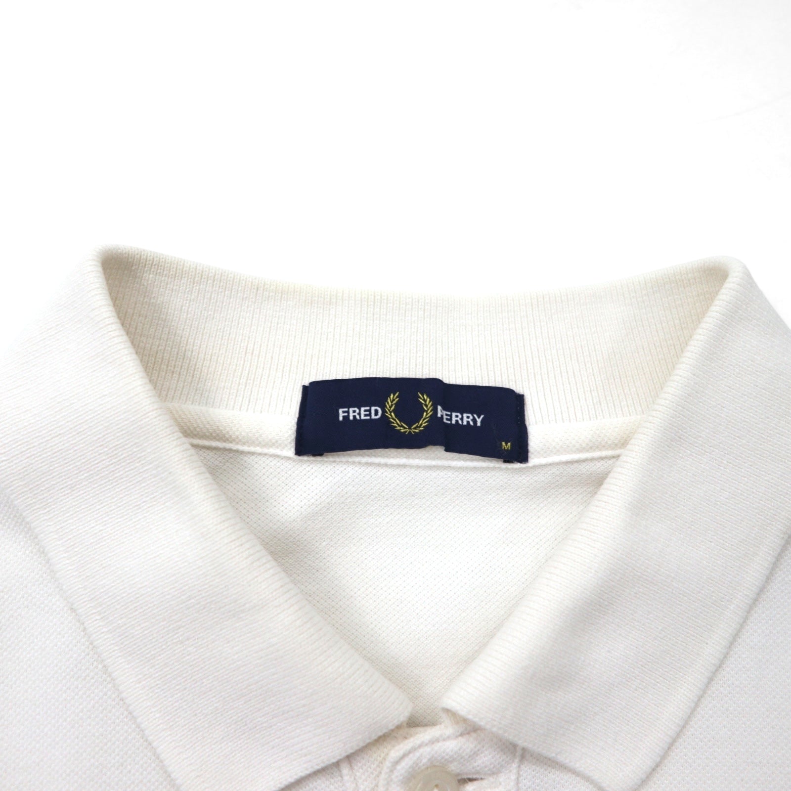 FREDPERRY Side Taped Pique Polo Shirt, Size M, White, Cotton, Pique, F1860, Made in Japan
