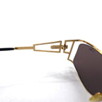 CAZAL German made double bridge sunglasses gold metal 56◻︎21 130 MOD 967