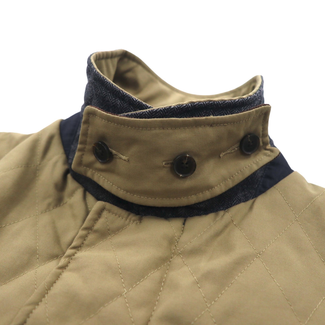 DANIEL CREMIEUX COLLECTION Quilted Jacket L Beige Nylon Padded Chin Strap