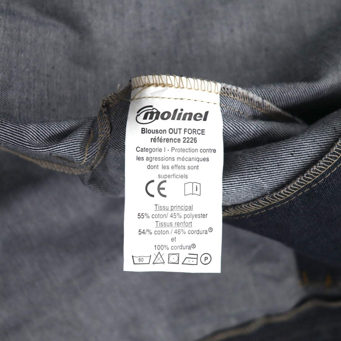 Molinel Expert Eurowork France Utility Jacket L Grey Cordura Denim Unused