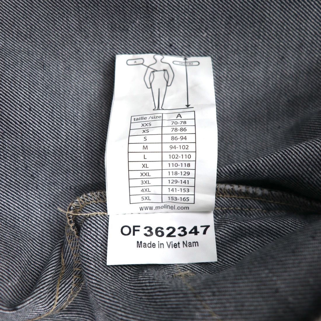 Molinel Expert Eurowork France Utility Jacket L Grey Cordura Denim Unused