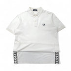 FREDPERRY Side Taped Pique Polo Shirt, Size M, White, Cotton, Pique, F1860, Made in Japan