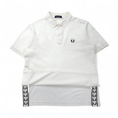 FREDPERRY サイド テープド ピケ ポロシャツ Side Taped Pique M ホワイト コットン 鹿の子 F1860 日本製