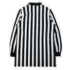 Made in USA 70s medalist Sand-Knit half-zip game shirt referee shirt jersey L white black stripe polyester TALON zip