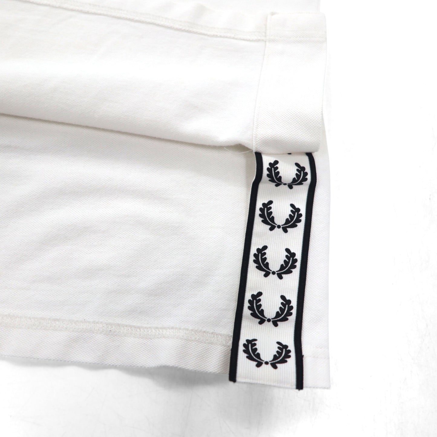 FREDPERRY サイド テープド ピケ ポロシャツ Side Taped Pique M ホワイト コットン 鹿の子 F1860 日本製