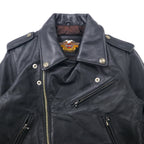 HARLEY DAVIDSON ダブル ライダースジャケット レザージャケット S ブラック 牛革 キルティングライナー
