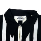 Made in USA 70s medalist Sand-Knit half-zip game shirt referee shirt jersey L white black stripe polyester TALON zip